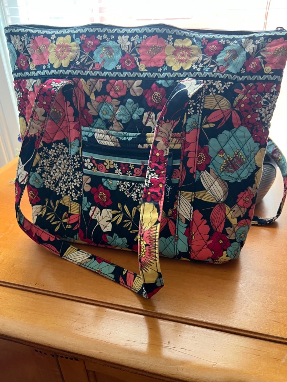 Quilted Floral Tote Bag in Multi-Color Vera Bradley Retired Pattern
